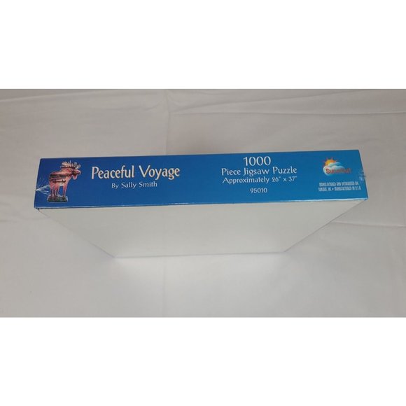 Peaceful Voyable by Sally Smith Moose 1000 Piece Puzzle 26 x 37" New Sealed - Picture 2 of 4
